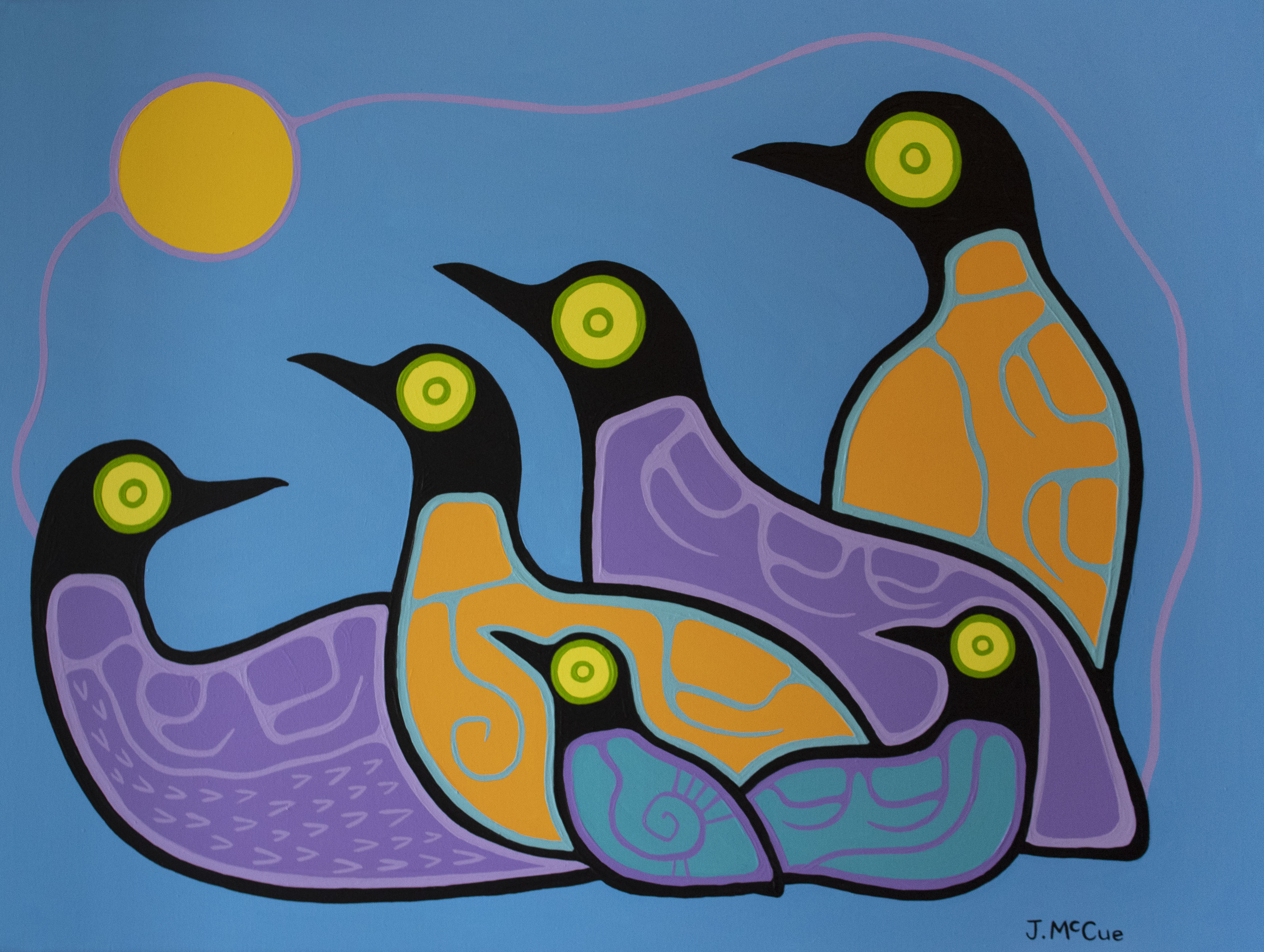 “Moonlit Loons” Acrylic on canvas 30” x 40” stretched
