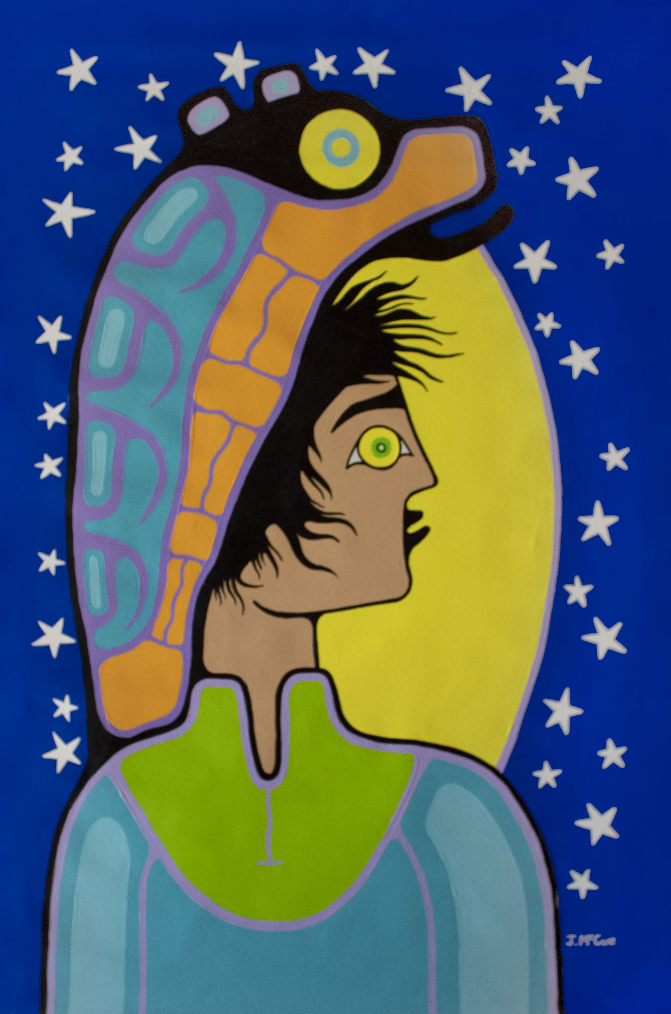 “Illuminated #1” Acrylic on canvas 52” x 36” unstretched