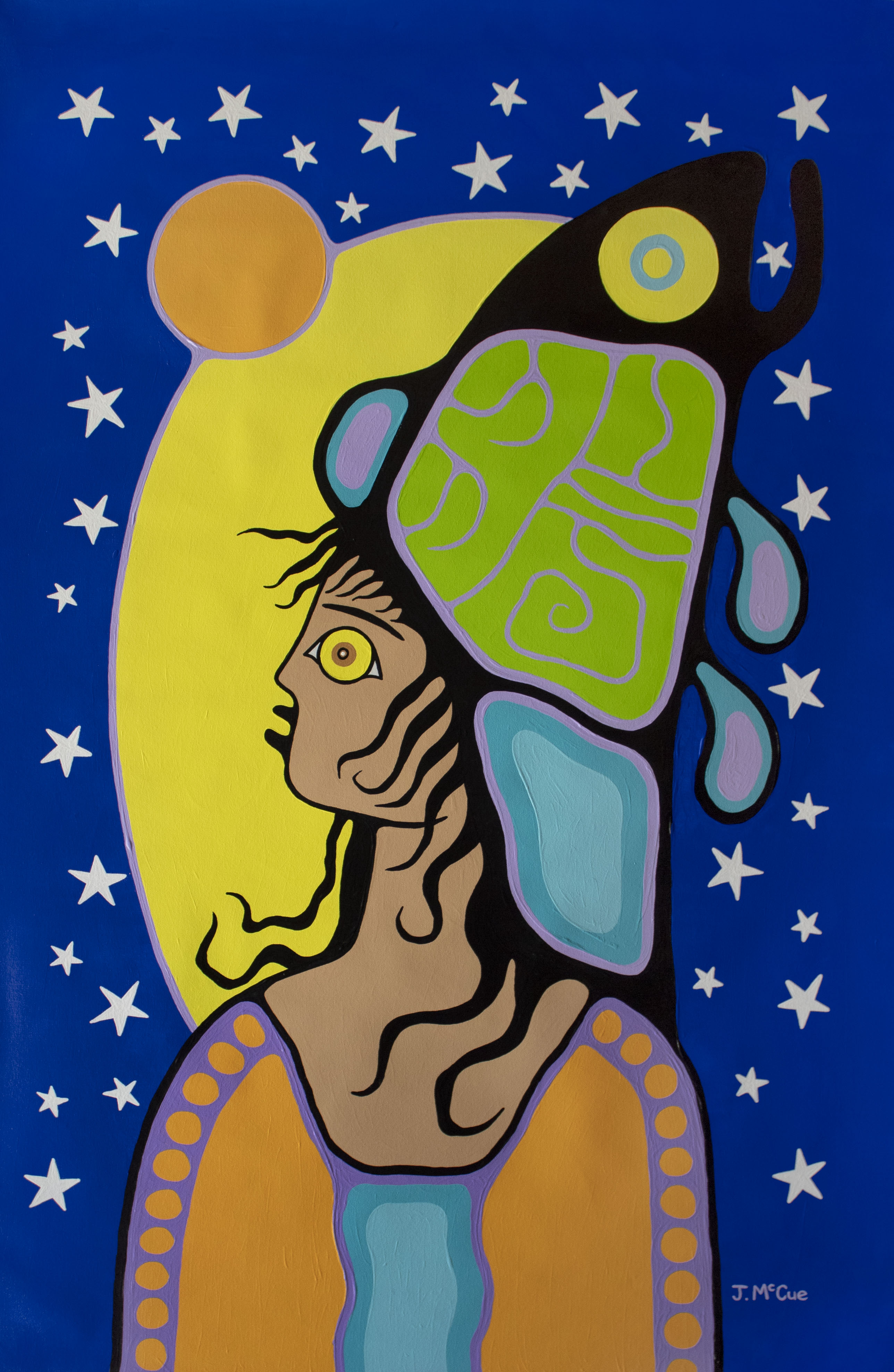 “Illuminated #2” Acrylic on canvas 52” x 36” unstretched