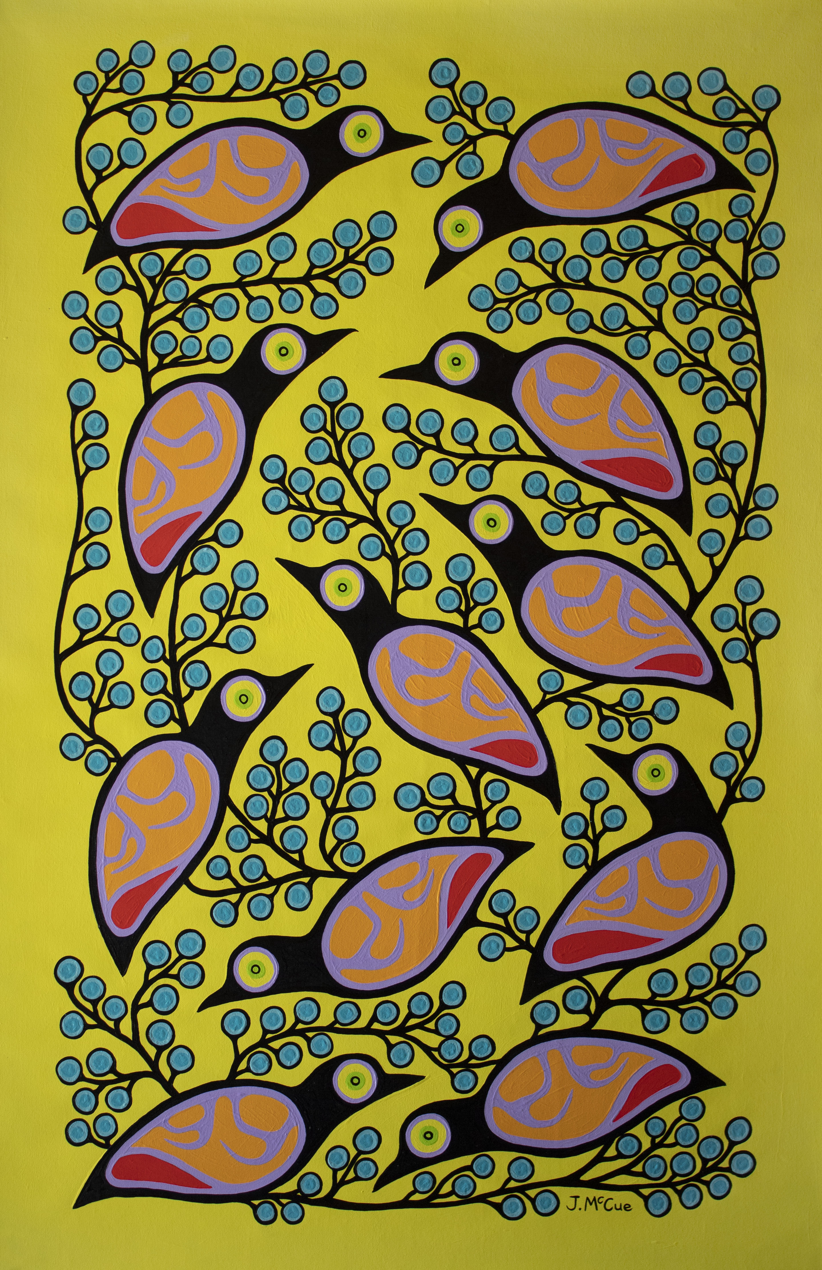 “Tweeting” Acrylic on canvas 55” x 36” unstretched