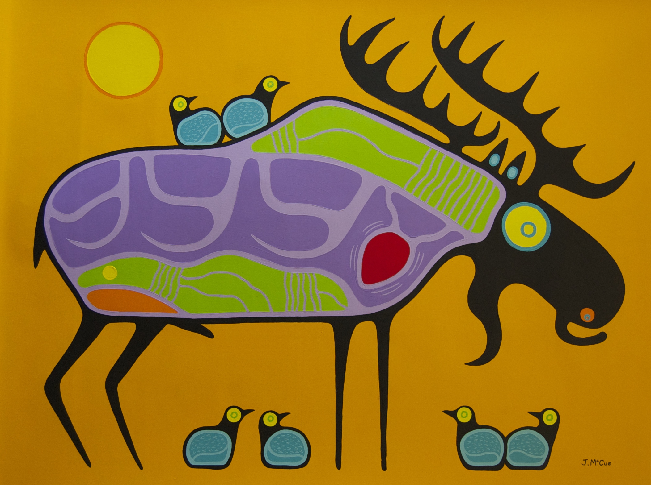 “Bull Moose” Acrylic on canvas 54” x 72” unstretched
